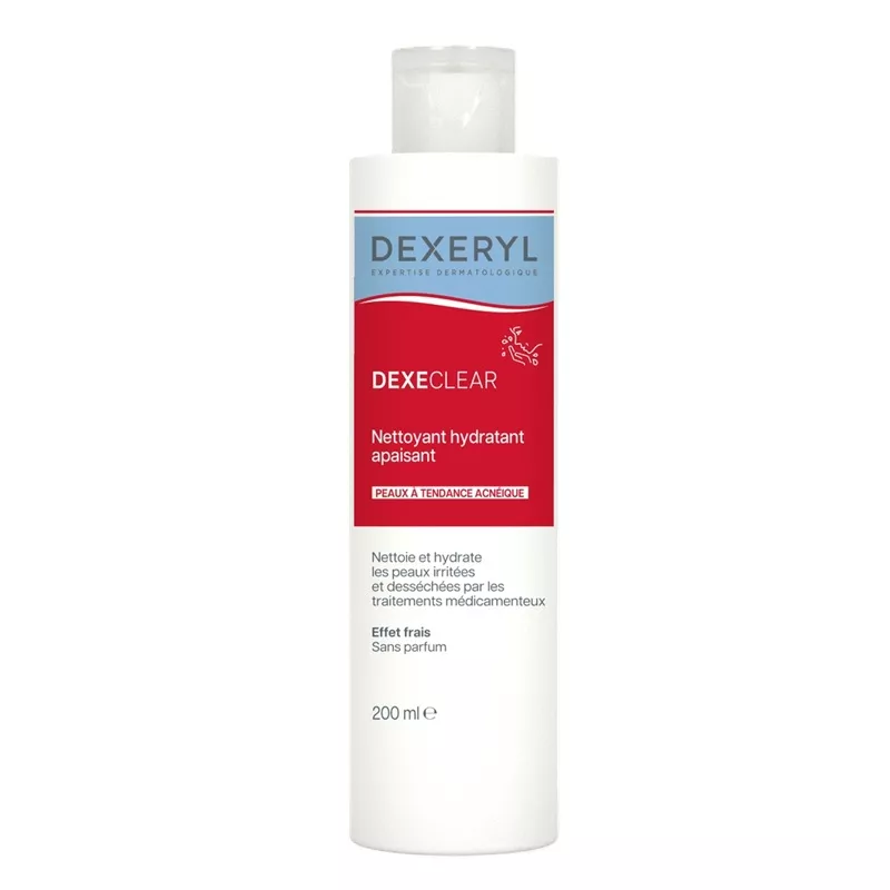 Nettoyant hydratant apaisant Dexeclear Dexeryl - Peaux grasses ou acnéiques - 200ml