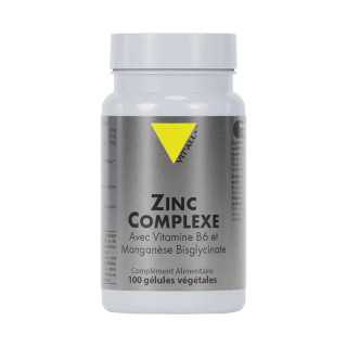 Zinc Complexe Vitall+ - Apport nutritionnel en Zinc - 100 comprimés