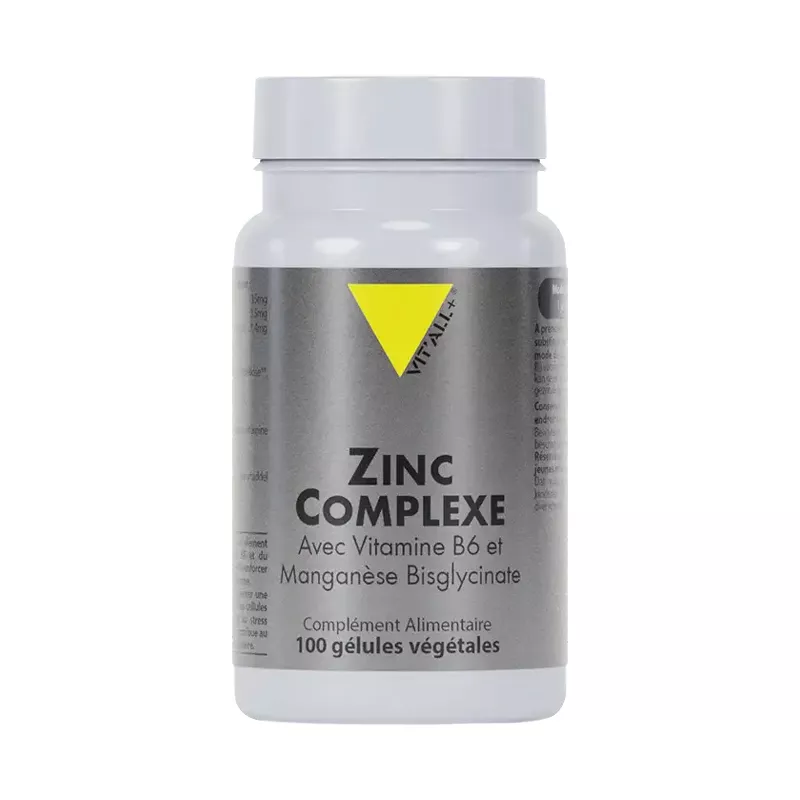 Zinc Complexe Vitall+ - Apport nutritionnel en Zinc - 100 comprimés