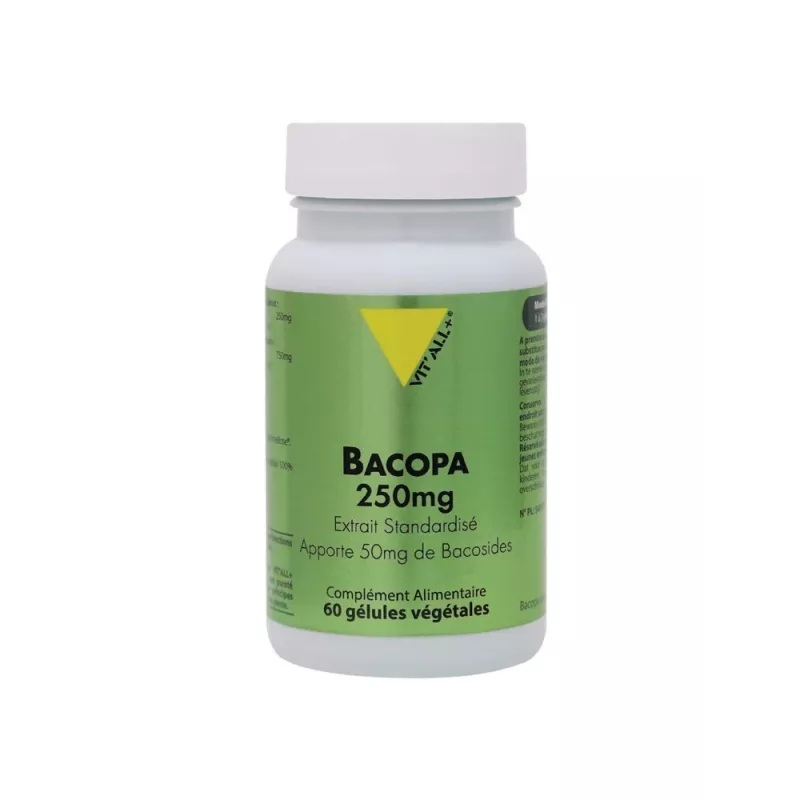 Bacopa monnieri 200mg Vitall+ - Concentration - 60 gélules végétales