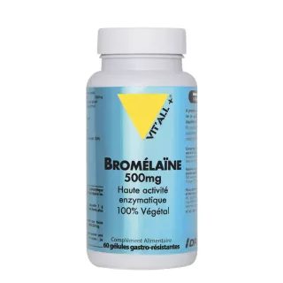 Bromélaïne 500mg Vitall+ - Favorise la digestion - 60 capsules