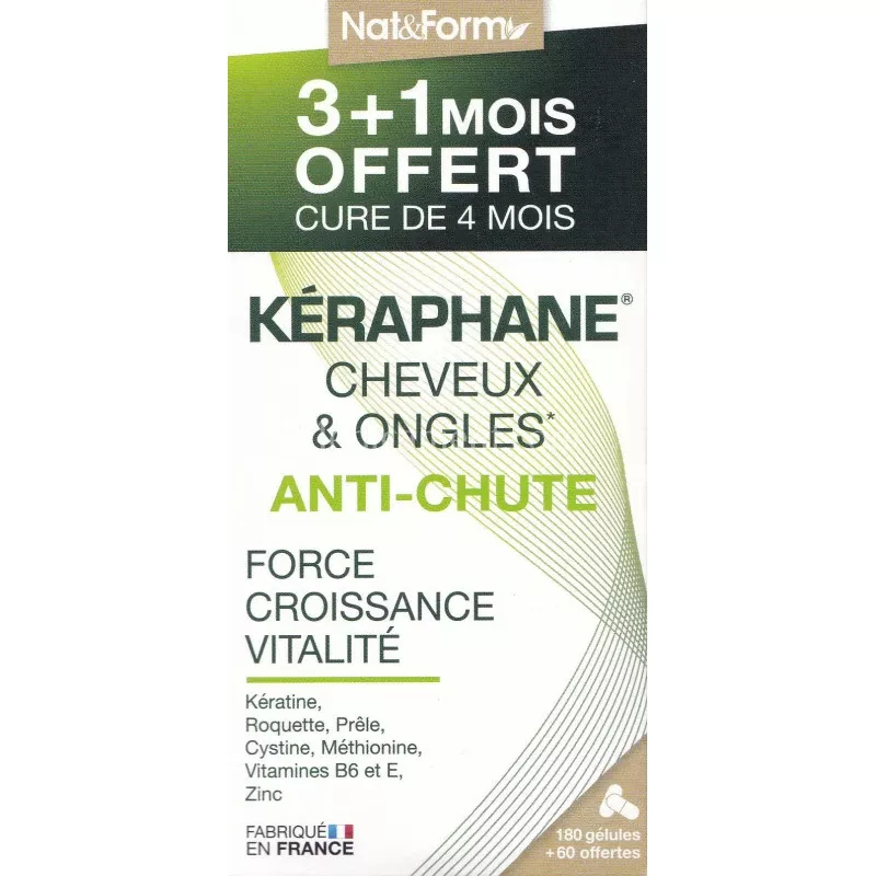 Nat & Form Kéraphane cheveux ongles - Cheveux & Ongles - Cure 3 mois +1 mois Offert