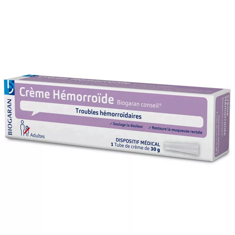 Crème hémorroïde Biogaran Conseil - Troubles hémorroïdaires - 30g