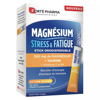 Magnésium 300mg stress & fatigue Forté Pharma - 20 sticks orodispersibles