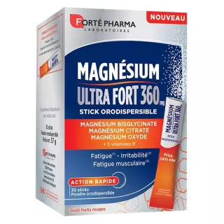 Magnésium Ultra Fort 360mg vitalité, sérénité & confort musculaire Forté Pharma - 30 sticks