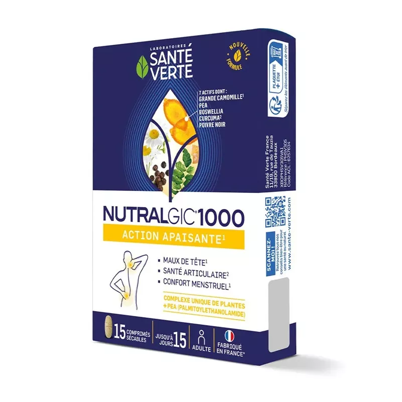 Nutralgic 1000 Action Apaisante Santé Verte - 15 comprimés