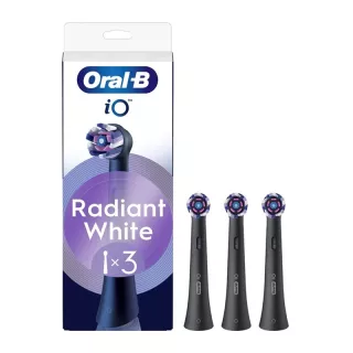 Brossettes brosse à dents électrique Radiant White Oral-B iO - 3 brossettes noires
