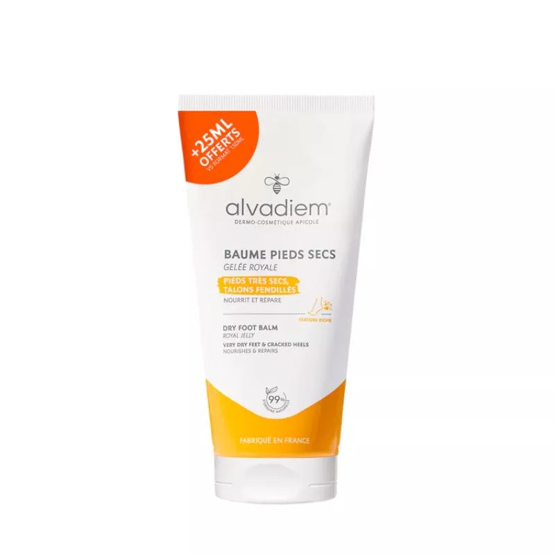 Baume pieds secs à la gelée royale Bio Alvadiem - Pieds secs/abîmés - 175ml