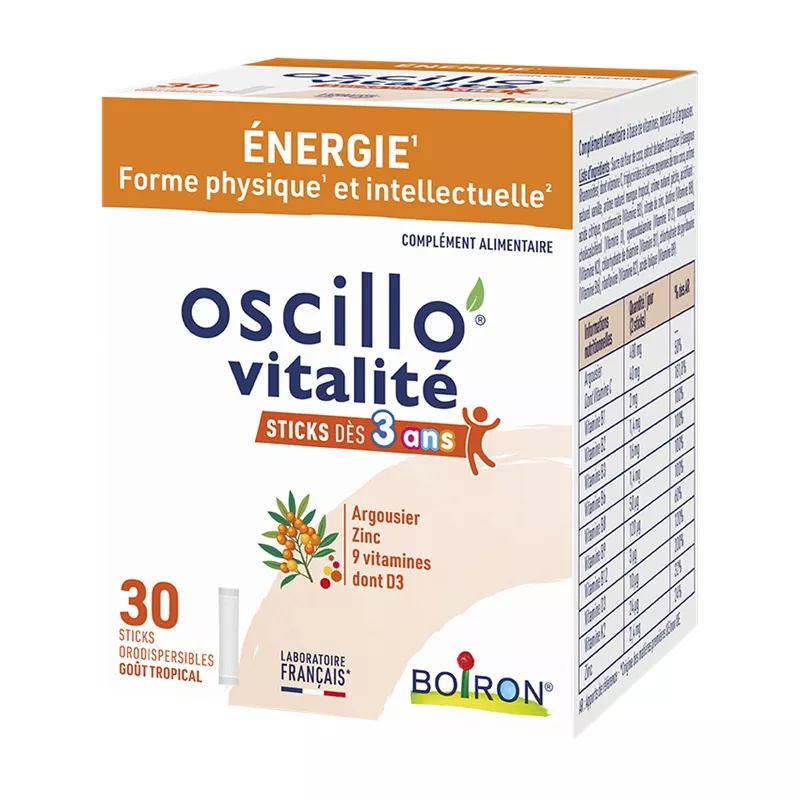 Oscillo’ Vitalité Enfant Boiron - Énergie & vitalité - 30 sticks goût tropical