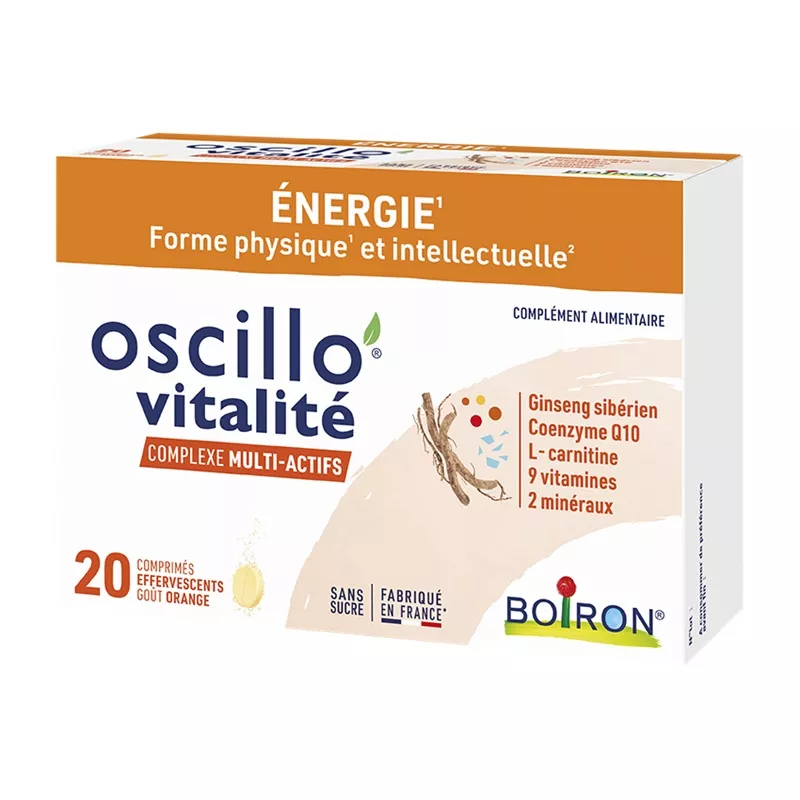 Oscillo’ Vitalité Adulte Boiron - Énergie & vitalité - 20 comprimés effervescents goût orange