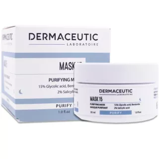 Masque purifiant à l'argile Mask 15 Dermaceutic - Peaux grasses à mixtes - 30ml