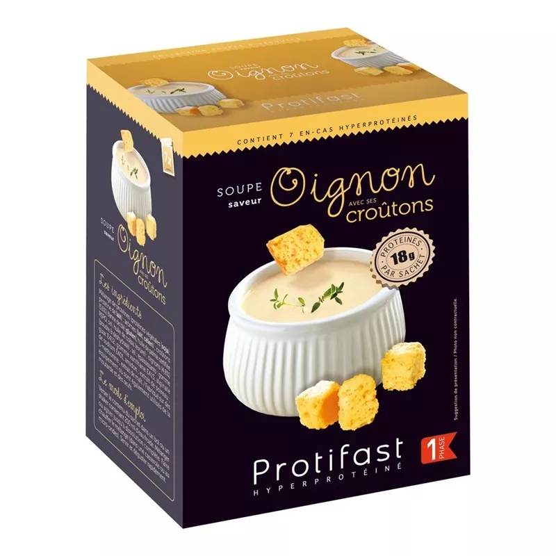 Soupe protéinée saveur Oignon avec ses croûtons Protifast - 7 sachets