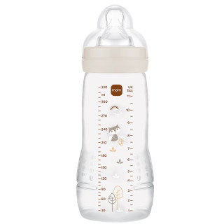 Biberon ergonomique sans BPA 2ᵉ âge 6m+ débit X Sable Easy Active MAM - 330ml