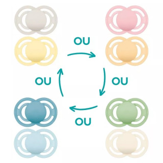 Sucettes en silicone 16m+ Perfect MAM - Lot de 2 - Coloris aléatoire