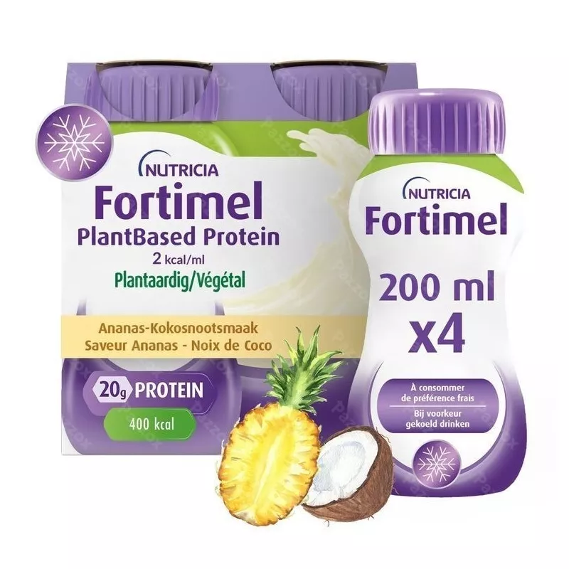 Boisson 2 kcal/ml Ananas & Noix de coco PlantBased Protein Fortimel®  Nutricia - 4 x 200ml
