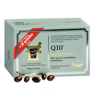 Q10 Gold 100mg Pharma Nord - Besoins métaboliques et antioxydants - 120 capsules - 30 capsules Offertes