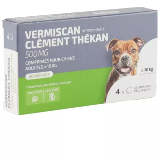VermiScan chien + 10kg Clément Thékan - Vermifuge chien - 4 comprimés