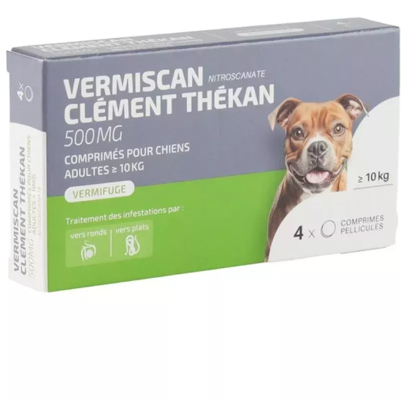 VermiScan chien + 10kg Clément Thékan - Vermifuge chien - 4 comprimés