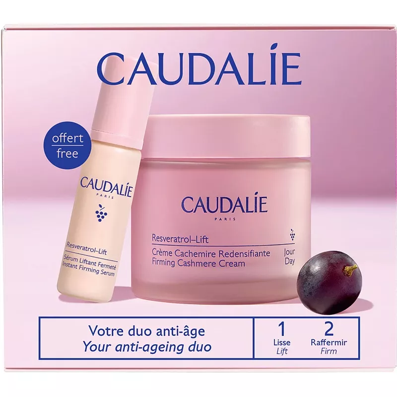 Crème cachemire redensifiante 50ml + Sérum liftant fermeté 10ml Offert Caudalie