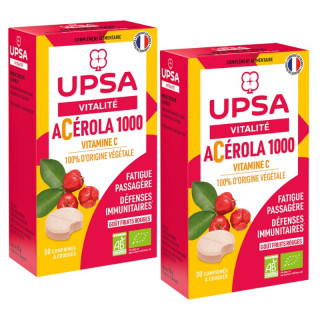 Acérola 1000 Bio UPSA Vitalité - 2 x 30 comprimés à croquer