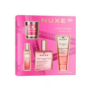 Coffret La fête en Rose Prodigieuse® Florale Nuxe - 3 soins + 1 bougie