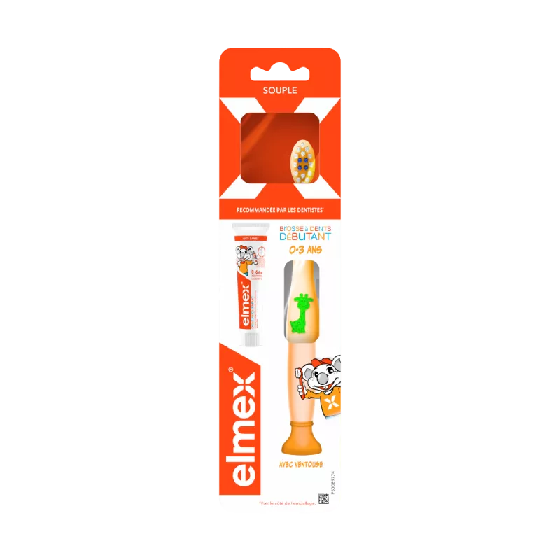 Elmex brosse à dents d'initiation souple enfants 0-3 ans  c'est sur Purepara.com