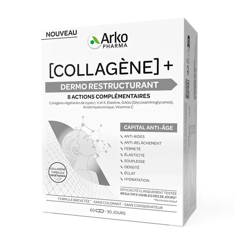 Collagène + Dermo Restructurant Arkopharma - Capital anti-âge - 60 gélules