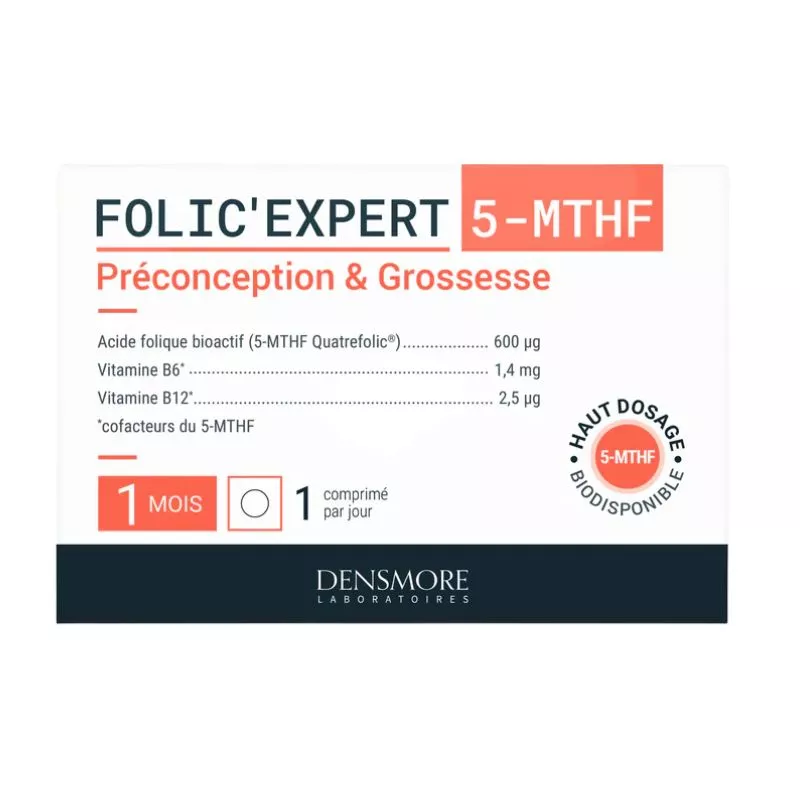 Acide Folique 5-MTHF Folic'Expert Densmore - Préconception & grossesse - 90 comprimés