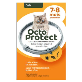 Collier antiparasitaire chats Octo Protect Elanco - 7 à 8 mois de protection - 1 collier