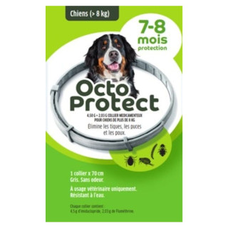 Collier antiparasitaire chiens + de 8 kg Octo Protect Elanco - 7 à 8 mois de protection - 1 collier