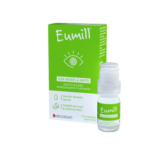 Gouttes oculaires yeux rouges et irrités Eumill - 10ml