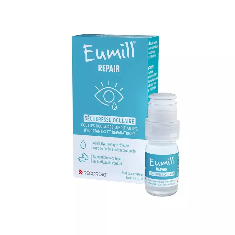 Gouttes sécheresse oculaire Eumill Repair - 10ml