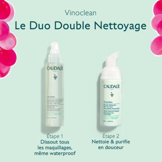 Coffret duo double nettoyage Vinoclean Caudalie - 2 soins visage