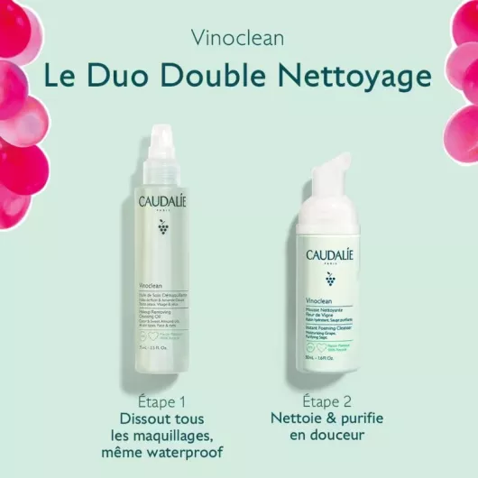 Coffret duo double nettoyage Vinoclean Caudalie - 2 soins visage