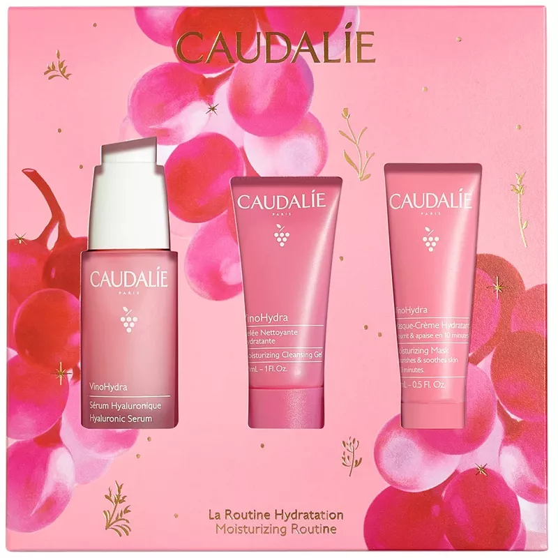 Coffret La Routine Hydratation VinoHydra Caudalie - Peaux sèches à sensibles - 3 soins visage