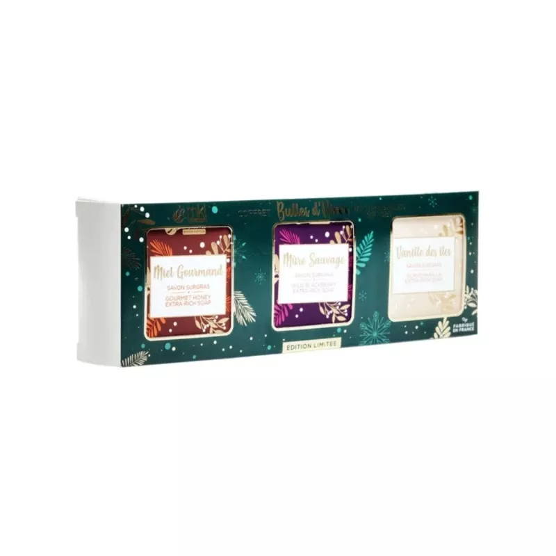 Coffret Édition Limitée Bulles d'Hiver MKL Green Nature - 3 savons surgras