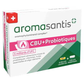CBU + Probiotiques Aromasantis® Santis Pharma - 24 gélules liquide + 6 gélules pro biotiques