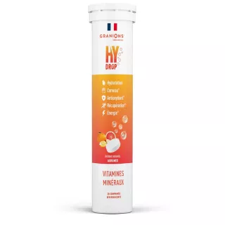 Pastilles d'hydratation 5 en 1 goût agrumes Hydrop Granions - 20 comprimés