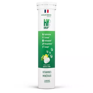 Pastilles d'hydratation 5 en 1 goût menthe citron Hydrop Granions - 20 comprimés
