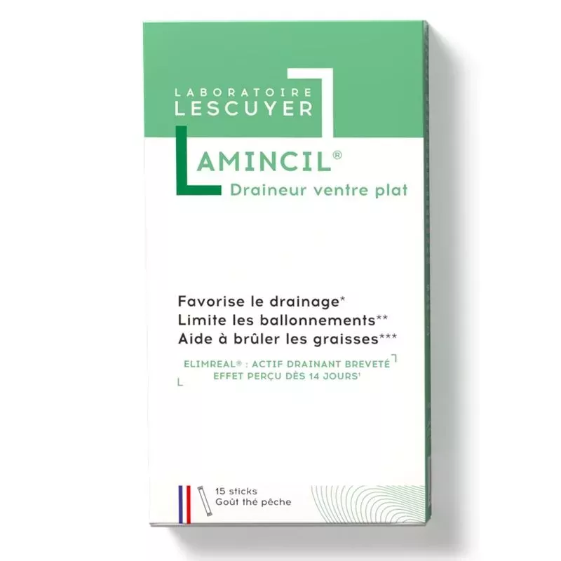 Draineur ventre plat Amincil Laboratoires Lescuyer - 15 sticks