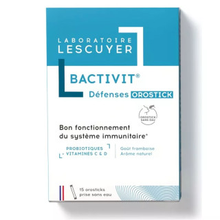 Bactivit défenses immunitaires Laboratoires Lescuyer - 15 sachets goût framboise