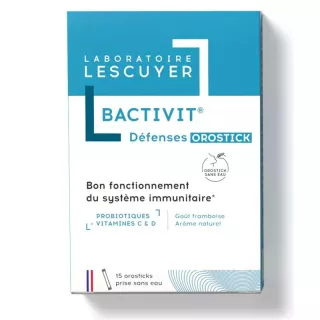 Bactivit défenses immunitaires Laboratoires Lescuyer - 15 sachets goût framboise