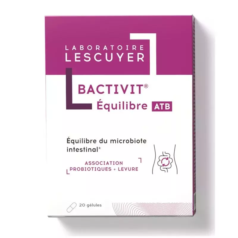 Bactivit Équilibre ATB microbiote intestinal Laboratoires Lescuyer - 20 gélules