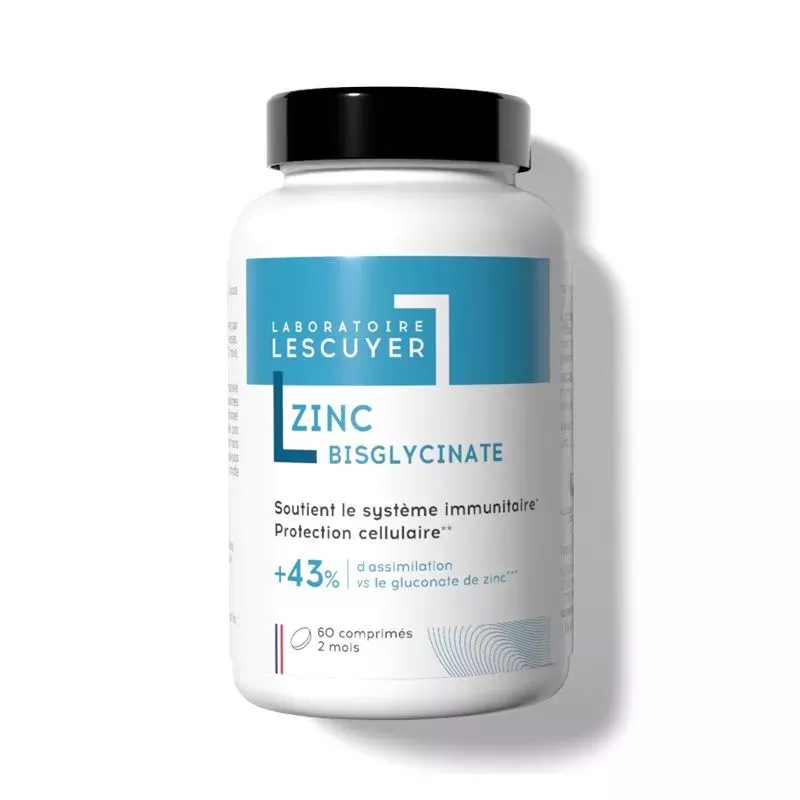 Zinc Bisglycinate système immunitaire, peau & stress oxydant Laboratoires Lescuyer - 60 comprimés