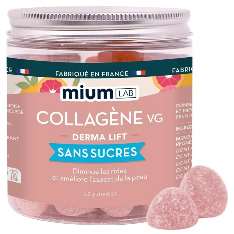 Gummies Collagène VG sans sucre Mium Lab - Raffermir la peau - 42 gummies
