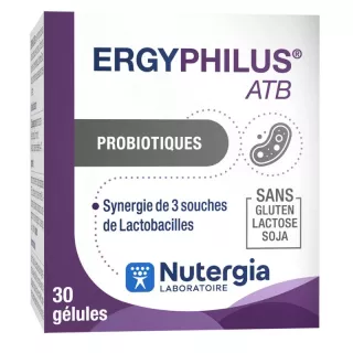 Ergyphilus® ATB Nutergia - Soutien du microbiote fragilisé - 30 gélules