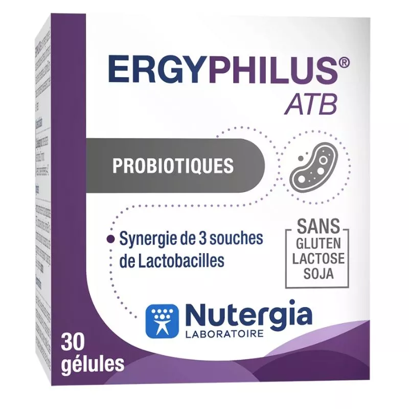 Ergyphilus® ATB Nutergia - Soutien du microbiote fragilisé - 30 gélules