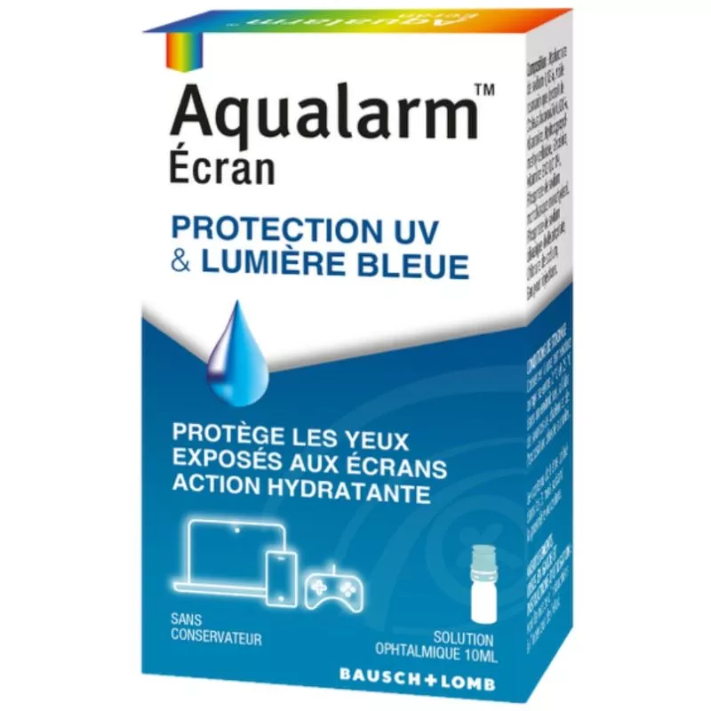 Aqualarm™ Écran – Protection lumière bleue et UV collyre Bausch + Lomb  - 10ml