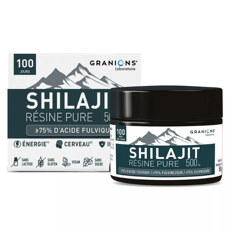 Shilajit Pur Résine 500mg Granions - Énergie, vitalité & protection cellulaire - 50g