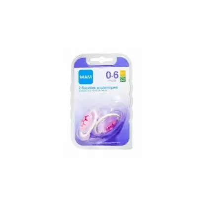 Mam Sucette Anatomique 1age+a Silicone Lot de 2